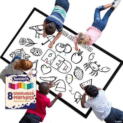 Educational Toys Coloring Learning Mat Washable Rug Markers Set Play