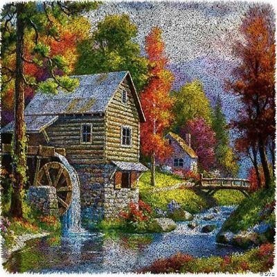 LovelyLust.com Watermill Rug Making Latch Hooking Kit (102x69cm Printed ...