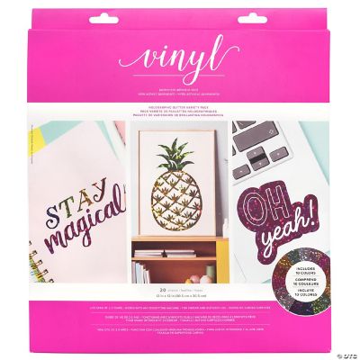 20 Sheets 12"x12" Holographic Glitter Vinyl Assorted Colors for Craft