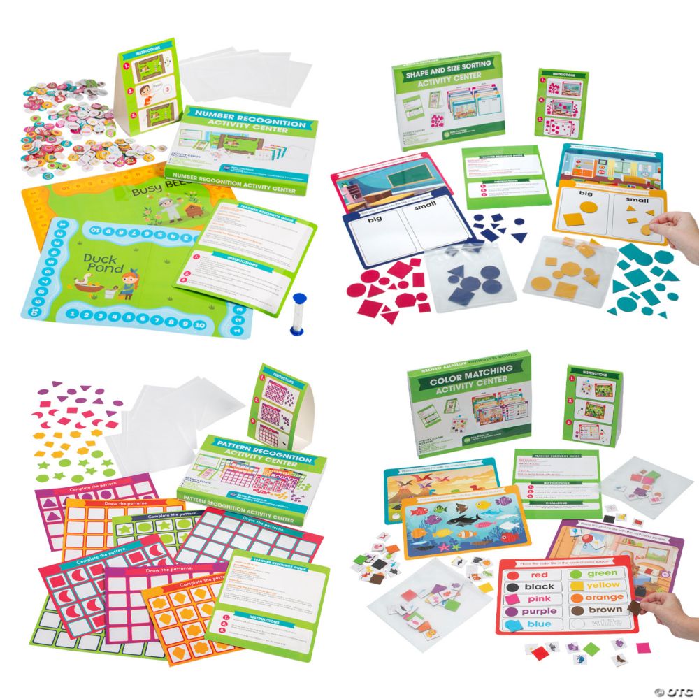 Preschool Math Center Educational Activity Center Bundle Kit - 63 Pc.