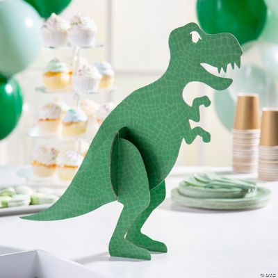 23" x 24 1/2" 3D Green Dinosaur T-Rex Tabletop Cardboard Cutout Stand ...