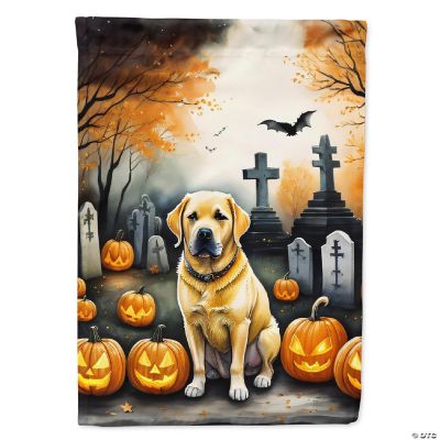 Yellow Labrador Retriever Spooky Halloween House Flag Oriental Trading