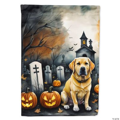 Yellow Labrador Retriever Spooky Halloween House Flag Oriental Trading