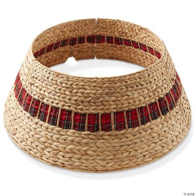 Casafield Water Hyacinth Christmas Tree Collar with Ribbon, Christmas