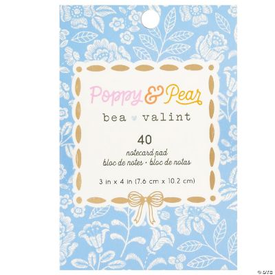American Crafts Poppy And Pear Notecard Pad 3"X4"40 Sheets Oriental