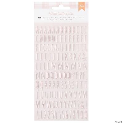American Crafts Hello Little Girl Puffy Stickers 129/Pkg-Alpha ...
