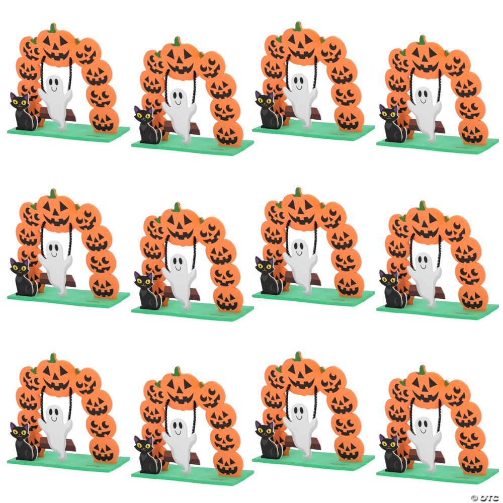 6 1/4" x 6 1/2" 3D Halloween Scene Ghost on a Bench Foam Craft Kit - Makes 12 Green