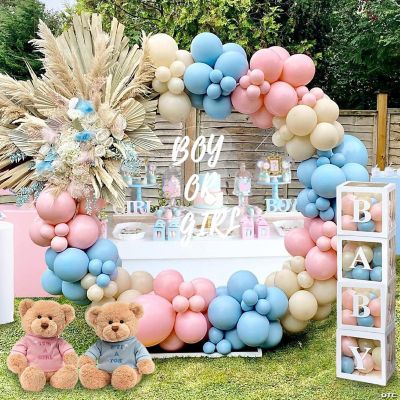 DIY Gender Reveal Party Decorations 176pcs Pink and Blue Balloons
