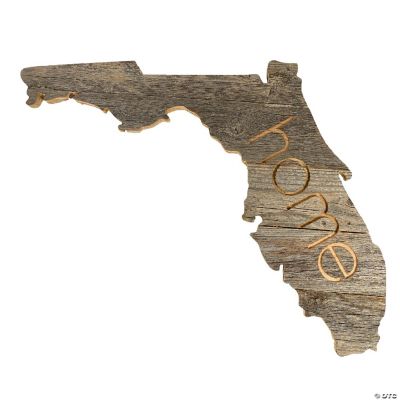 Large Rustic Farmhouse Florida Home State Reclaimed Wood Wall Sign