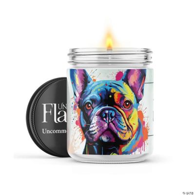 French Bulldog 22oz Candle Jar Sea Salt & Peony Flame