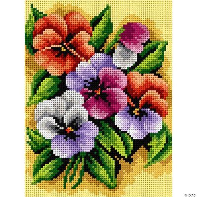 Gobelin canvas for halfstitch without yarn A Bunch of Pansies 2482F