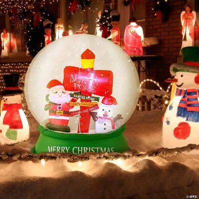 4FT Christmas Inflatable Snow Globe Blow Up Yard Decoration w/ LEDs