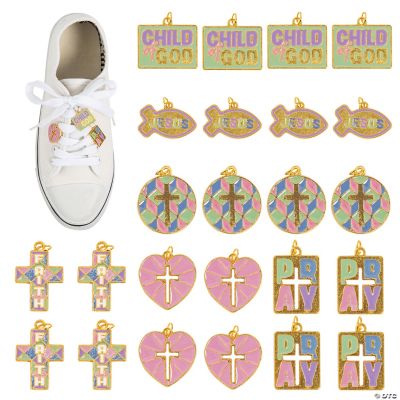 3/4" Multicolor Religious Cross & Faith Enamel Charms – 24 Pc ...