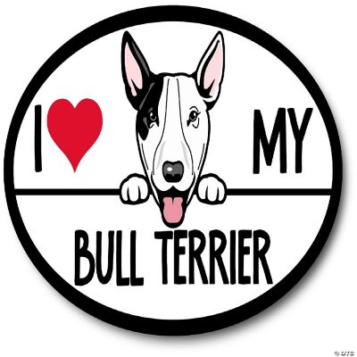 I Love My Bull Terrier Dog Breed Car Magnet Decal, 4x6 Inches Oval ...