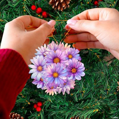 Purple Flowers Wooden Christmas Ornament by G. Debrekht Oriental Trading