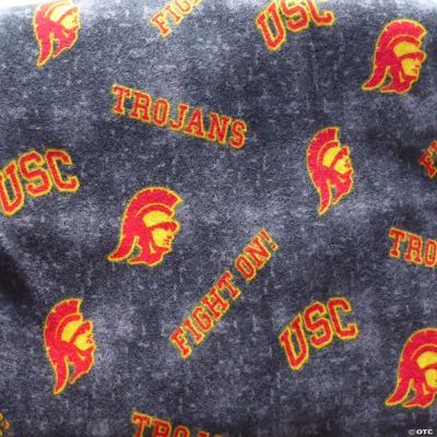 USC Symbols Flannel Fabric 56 Inch Piece Flannel Cotton Fabric by Sykel ...
