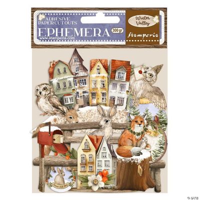 Stamperia Cardstock Ephemera Adhesive Paper Cut OutsWinter Valley