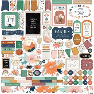 Carta Bella Elements Cardstock Sticker – 12x12 Zoll, Season's Greetings, Weihnachtsmotiv, Für Scrapbooking & Kartenbasteln