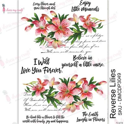 Dress My Craft Transfer Me Sheet A4Reverse Lilies Oriental Trading