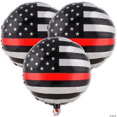 Havercamp's Firefighter & EmtThin Red Line Balloons; 3Pcs 18" Round