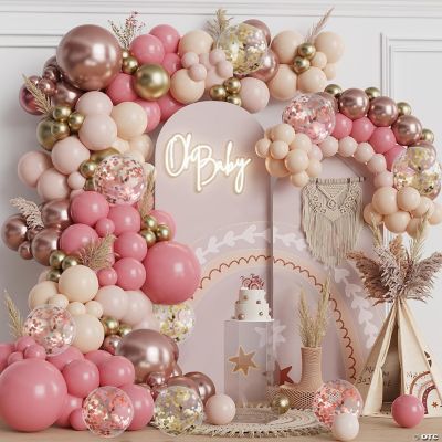 Blush Pink & Nude Balloon Arch Kit, Dusty Rose Gold for Bridal Shower