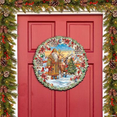 Santa'S Magical Cottage Christmas Wooden Door Decor Wall Decor G ...