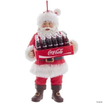 Kurt Adler CocaCola Santa Holding Case of Coke Ornament, 6 inches
