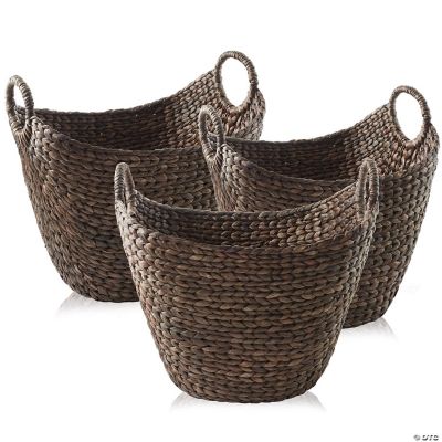 Casafield 3pc Hyacinth Boat Baskets, Storage Totes for Laundry