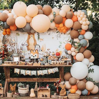 140Pcs Fall Balloon Arch Kit, Woodland Baby Shower Pumpkin Garland