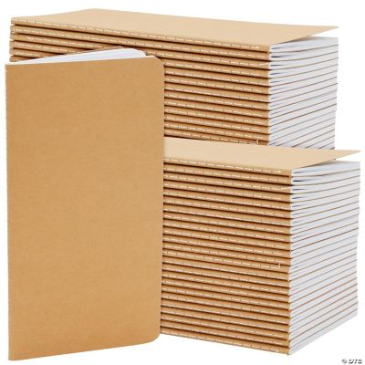 48 Pack Kraft Paper Notebooks Bulk, H5 Lined Journals for Writing
