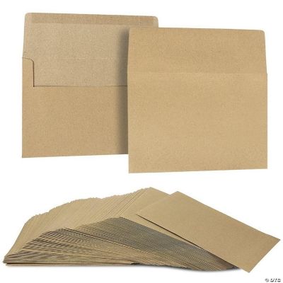 100-Pack Brown Kraft Paper A7 Envelopes for 5"x7" Greeting Cards Photos ...