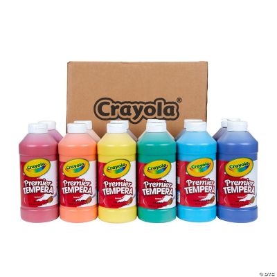 Crayola Premier Tempera Paint Set, 16 oz. Assorted Colors, Set of 12 | Oriental Trading