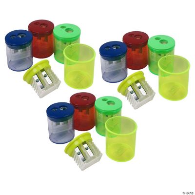 Eisen Two-Hole Pencil Sharpener, Assorted Colors, Pack of 12 | Oriental ...