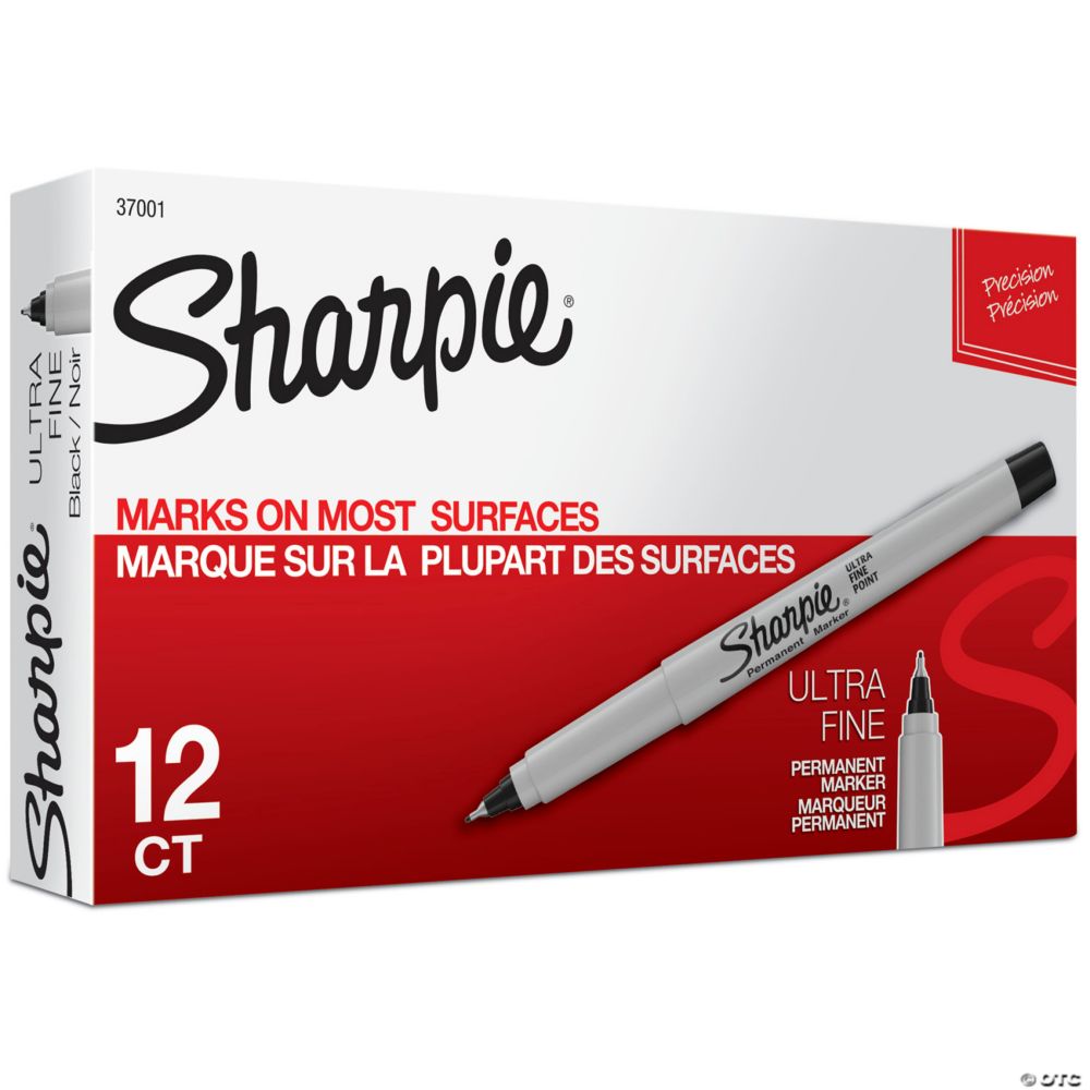 Sharpie Ultra Fine Point Permanent Marker, Black, Box of 12