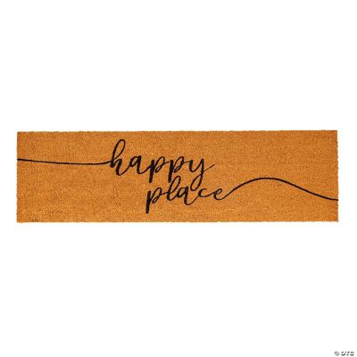 Natural Coco Coir Large Door Mat, Happy Place Long Outdoor Rug, 17 x 60 ...