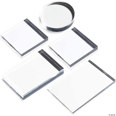 5 Packs Acrylic Stamp Block Set for Arts and Crafts, 5 Sizes (Clear