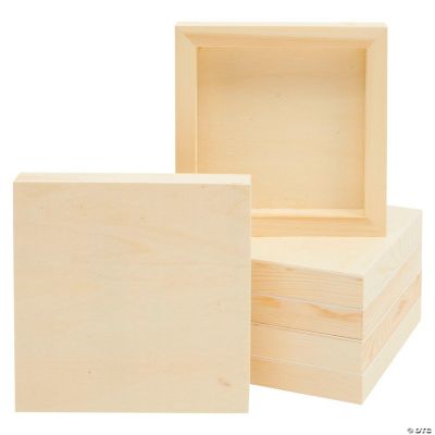 6 Pack Unfinished Wood Canvas Boards for Painting, 6x6 Square Wooden ...
