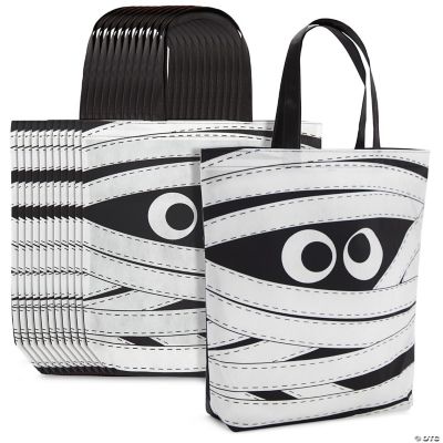 12-pack-mummy-halloween-tote-bags-for-kids-trick-or-treating-15-x-16