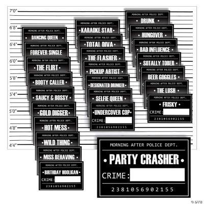 25 Pack Mugshot Signs with Height Chart for Photo Booth Backdrop