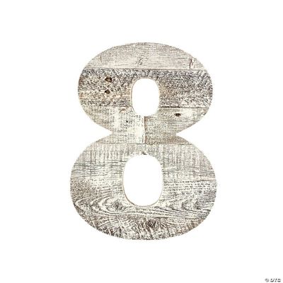 Rustic Large 16 in. White Decorative Monogram Wood Number Eight ...