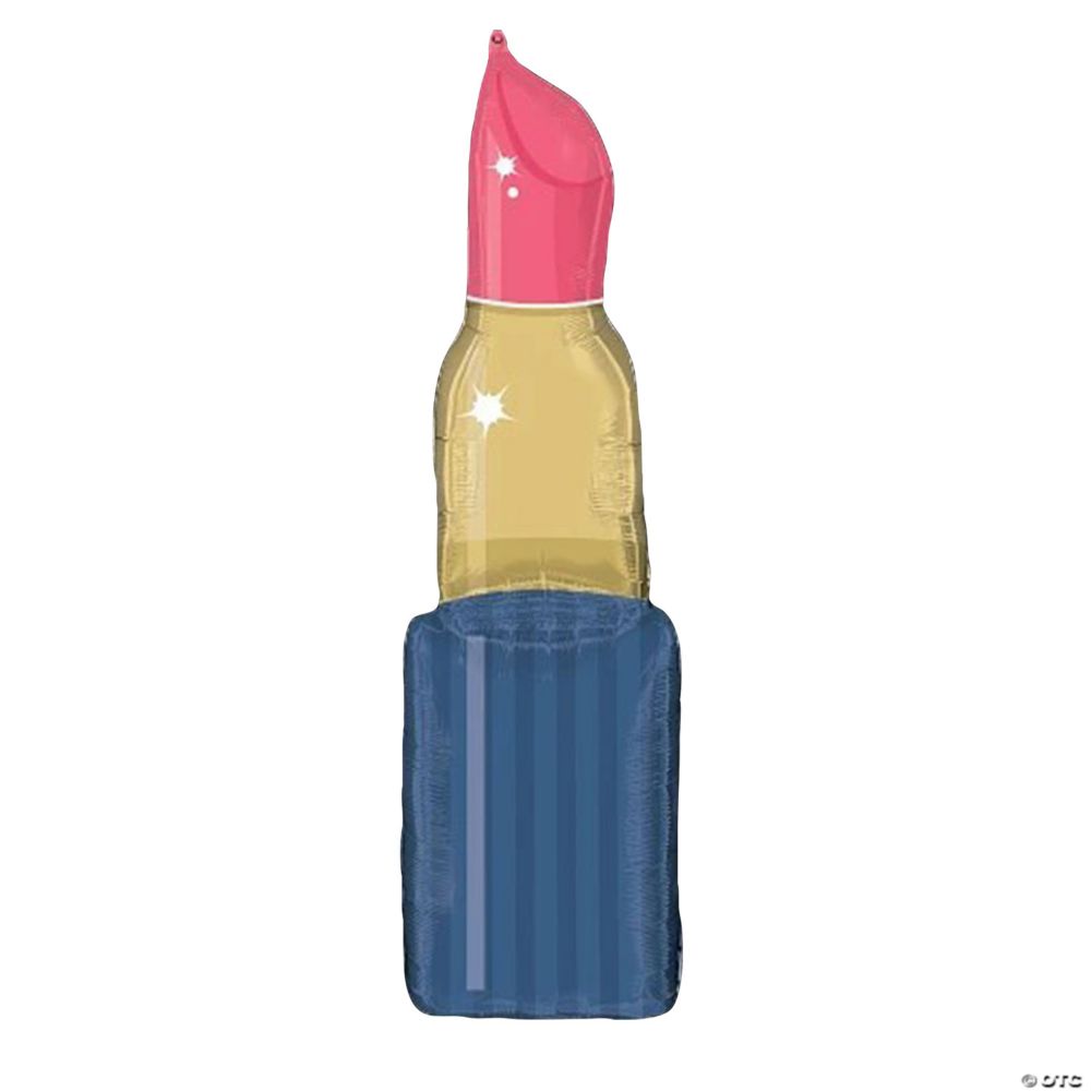 Anagram® Lipstick Tube-Shaped 41" Mylar Balloon Pink