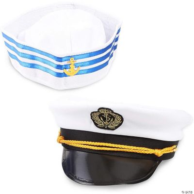 2 Pack Yacht Captain and Sailor Hat, Halloween Nautical Themed Party ...