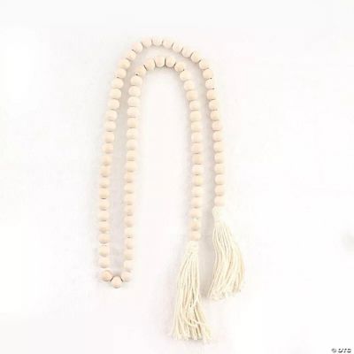 Cream Color Thread Tassels With Beads Set Of 2