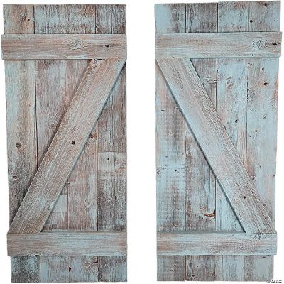 Rustic Farmhouse 36 in x 13 in Reclaimed Wood Decorative Shutters (Set ...