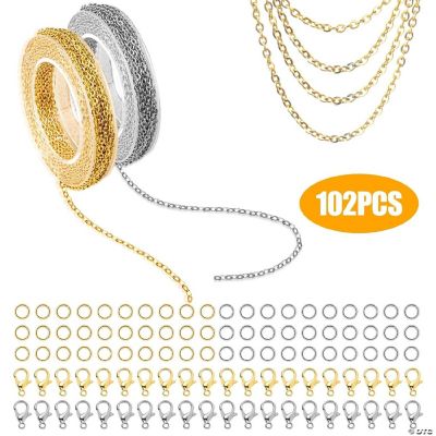 16.4ft Stainless Steel Necklace Chains - 2 Rolls for Jewelry Making