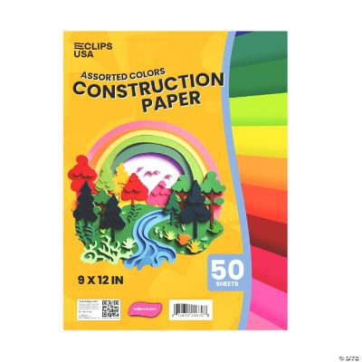 EClips USA Construction Paper 9 X 12 Inches, Assorted Colors, 50