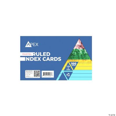 E-Clips USA APEX Pastel Ruled Index Cards - 3 X 5 Inches, Assorted ...