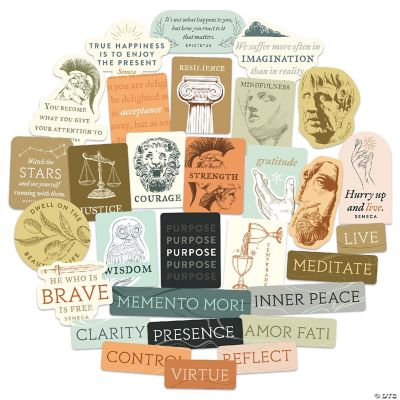 Navy Peony Minimalist Vision Board Quote Stickers (51 stuks