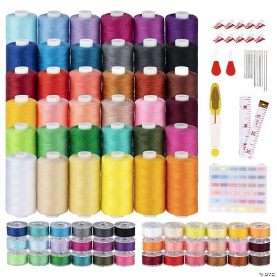 700Yards Sewing Thread, 72 Prewound Bobbins, 36 Colors for Brother ...