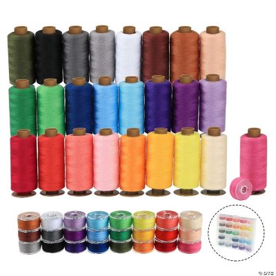 50Pcs Sewing Thread Kit, 25 Colors, 400 Yds Each, Prewound Bobbins for ...